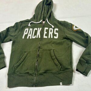 ~~Green Bay Packers VINTAGE Long Sleeve full-zip Hoodie Mens M "47 Brand